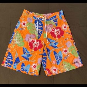 Vtg Polo Sport Mens Swim Shorts Sz 32 Floral